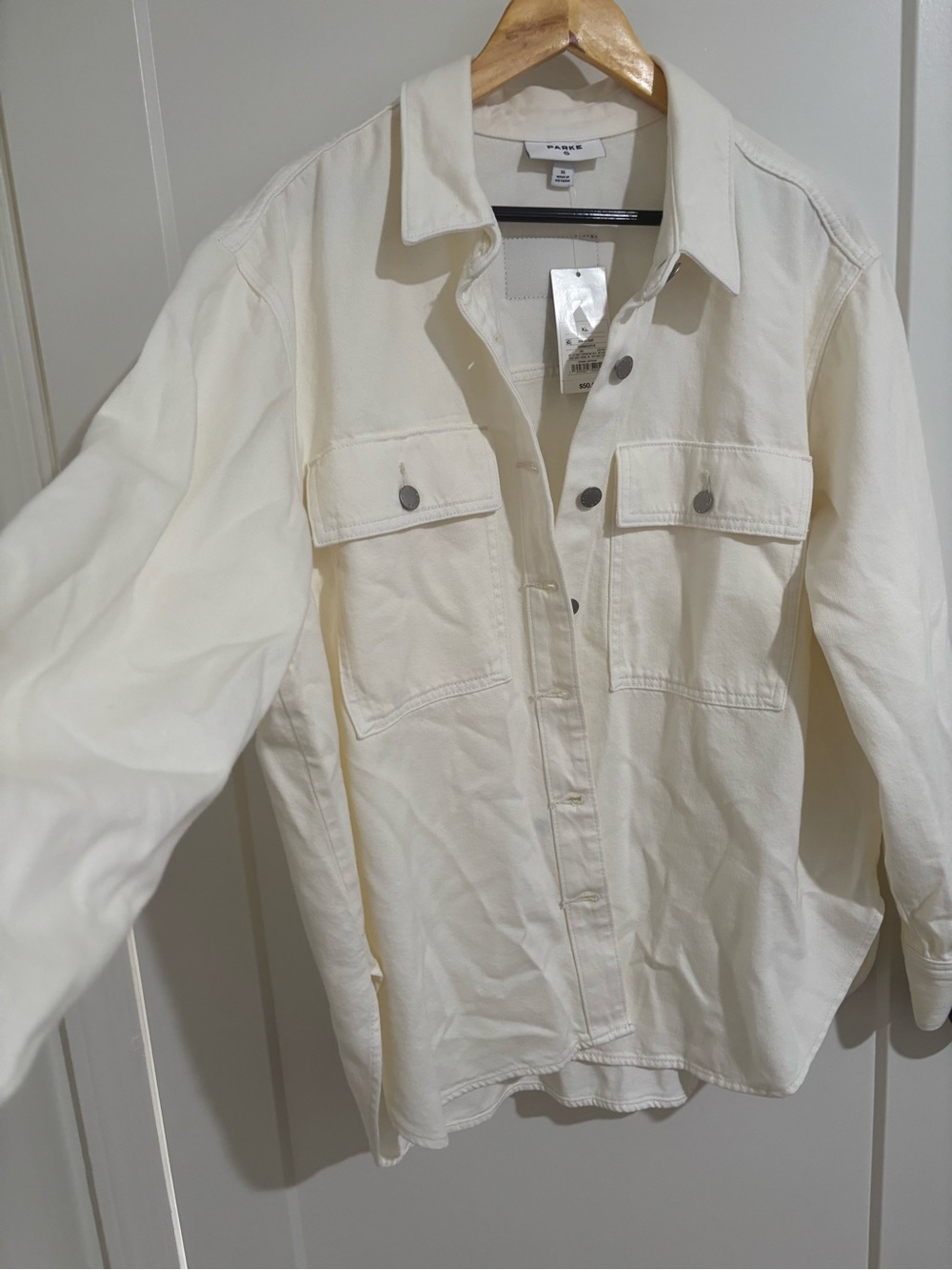 Parke x Target Cream Oversized Shacket - Picture 4 of 7